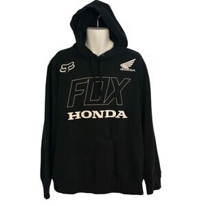 XL Vintage Hoodie FOX x Honda Athletic #Retro Long Sleeve Pullover #Streetwear #